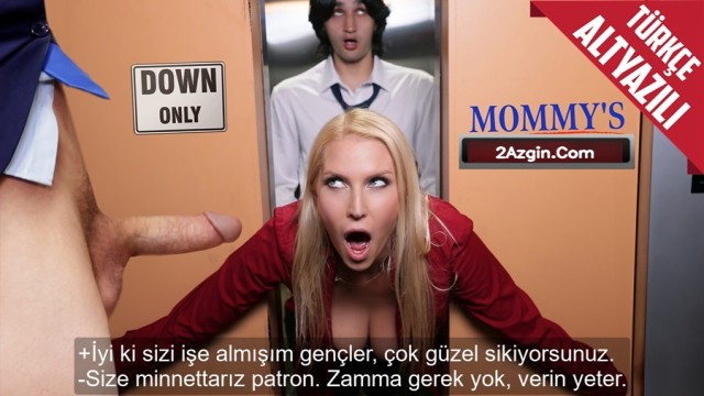 Asansörde mahsur kalan patronlarını sikerek stres azaltan genç elemanlar